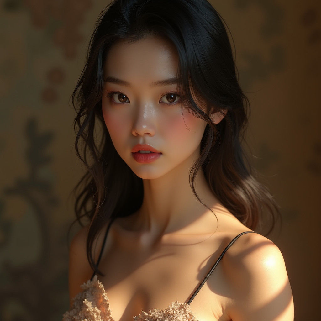 Elegant Asian Woman Portrait in Detailed Matte Painting