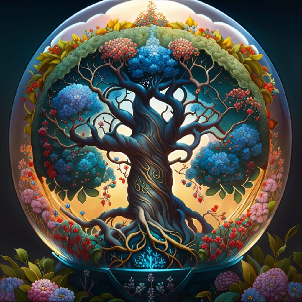 Floral Tree of Life in Summer and Winter