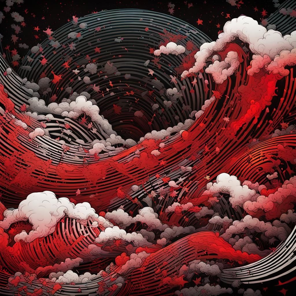 Sound Waves in Neo-Traditional Japanese Style