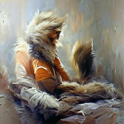 Furry Character in Oil Painting Style