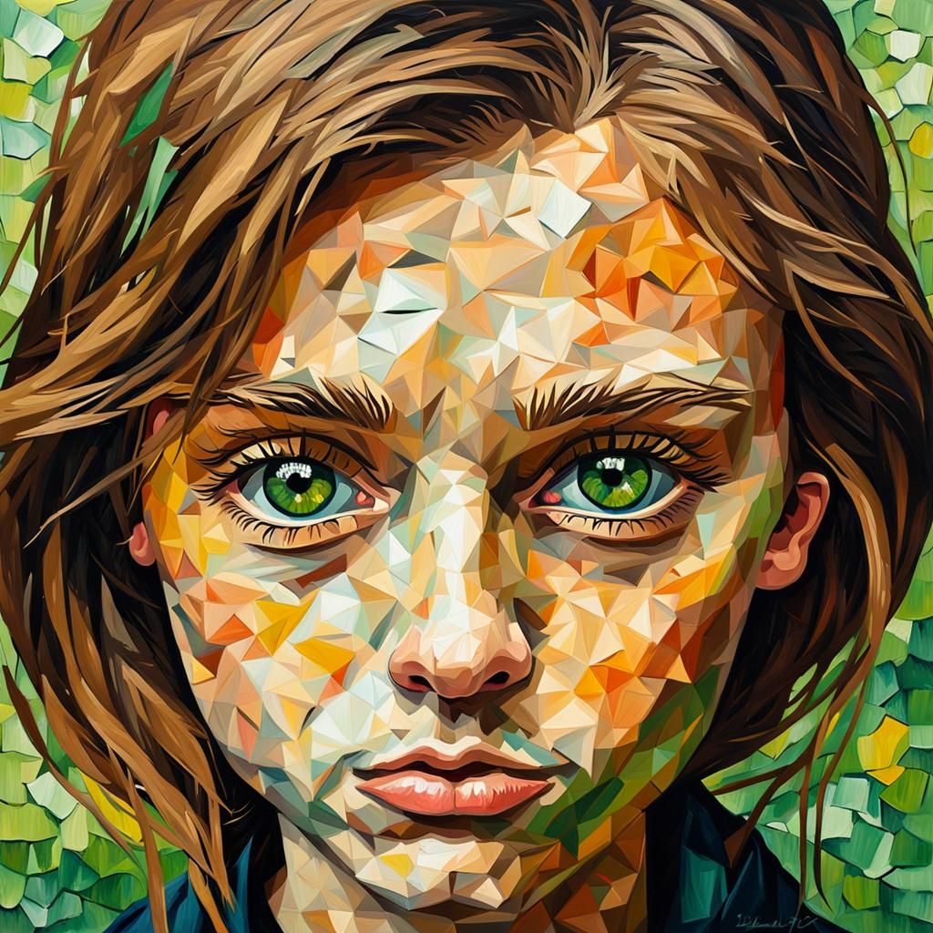 Expressive Portrait in Gouache Impasto Style