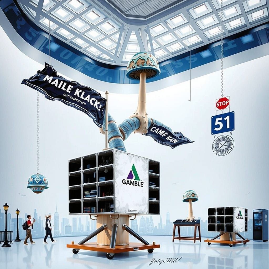 Surreal Hyperrealist Metropolis with Fungus-Adorned Building...