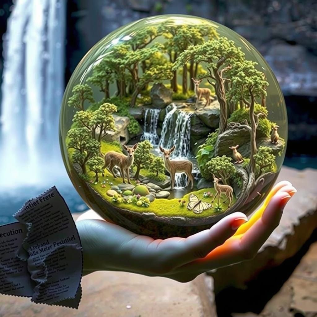 Ethereal Hands Cradle Miniature Forest Ecosystem