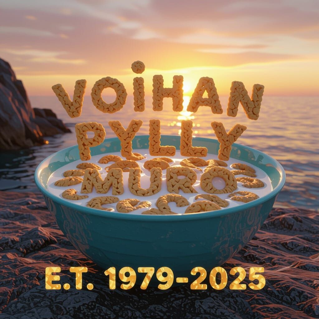 Alphabet Cereal Bowl in Dreamy Sunset Setting