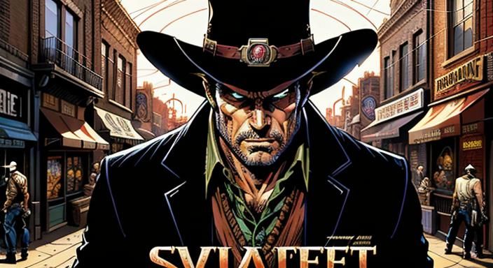 Spaghetti Western Film Poster in Comic Style