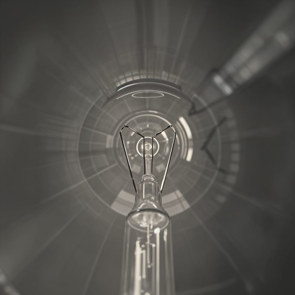 Surreal Interior of a Clear Glass Light Bulb