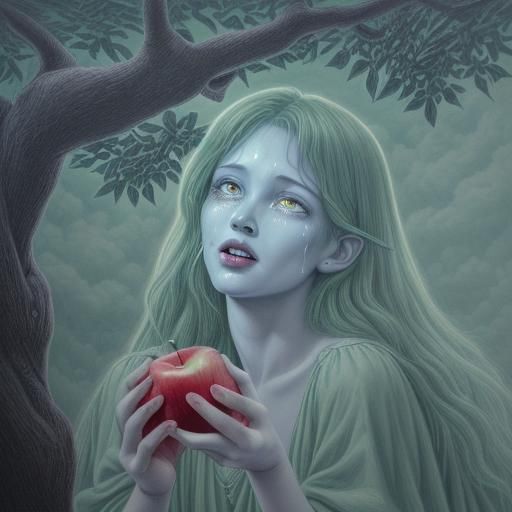 Charcoal Drawing: Angels, Devil, and Smoking Hand