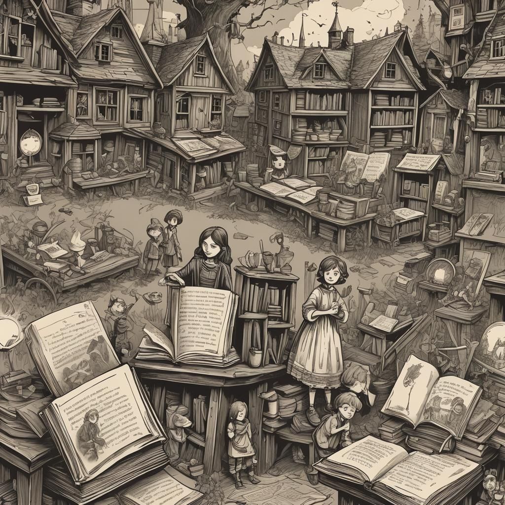 Children's Storybook Scene: Magical Forest Adventure