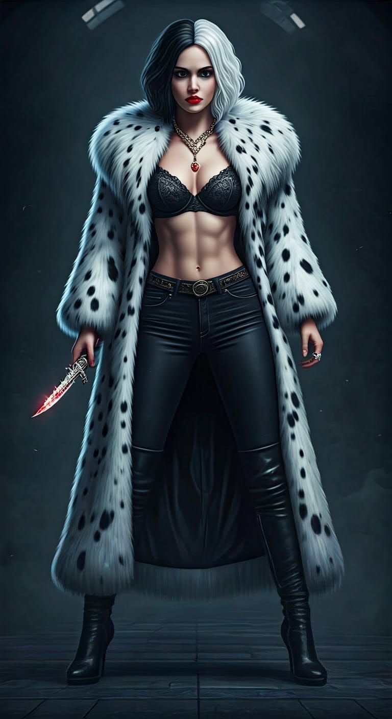 Sinister Cruella Deville in Cinematic Lighting