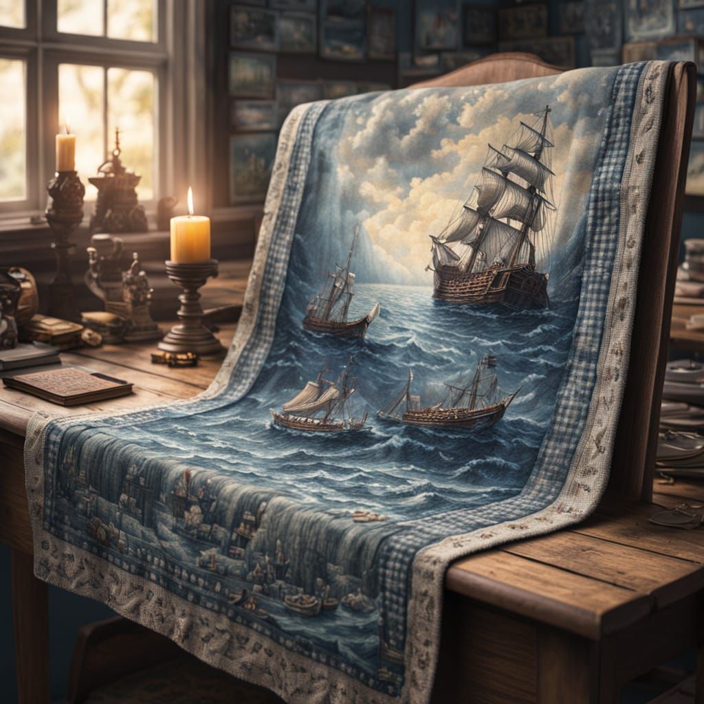 Fantasy Gingham Print Blanket Reveals Miniature Kingdom on G...