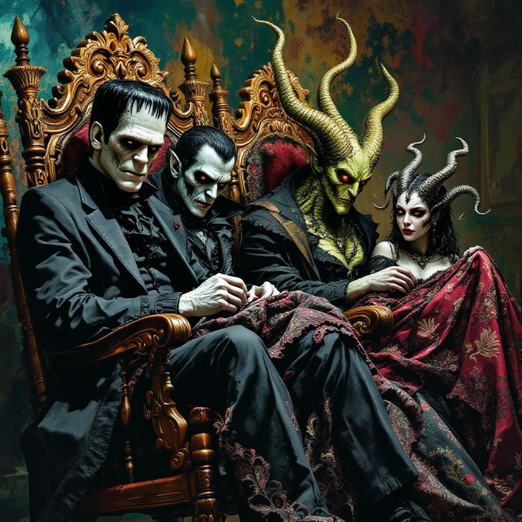 Victorian Monsters Knitting Gothic Blankets