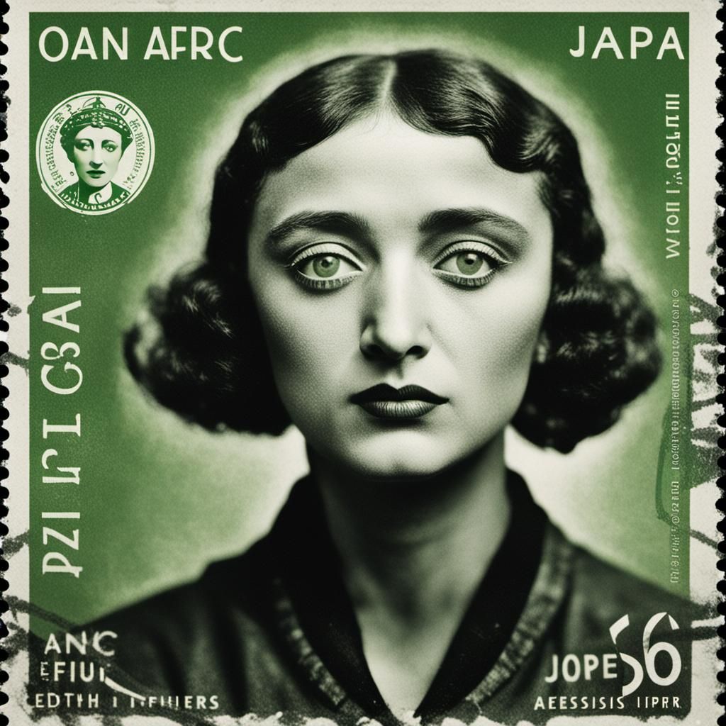 French Luminaries Commemorative Stamp in Paris Cafe