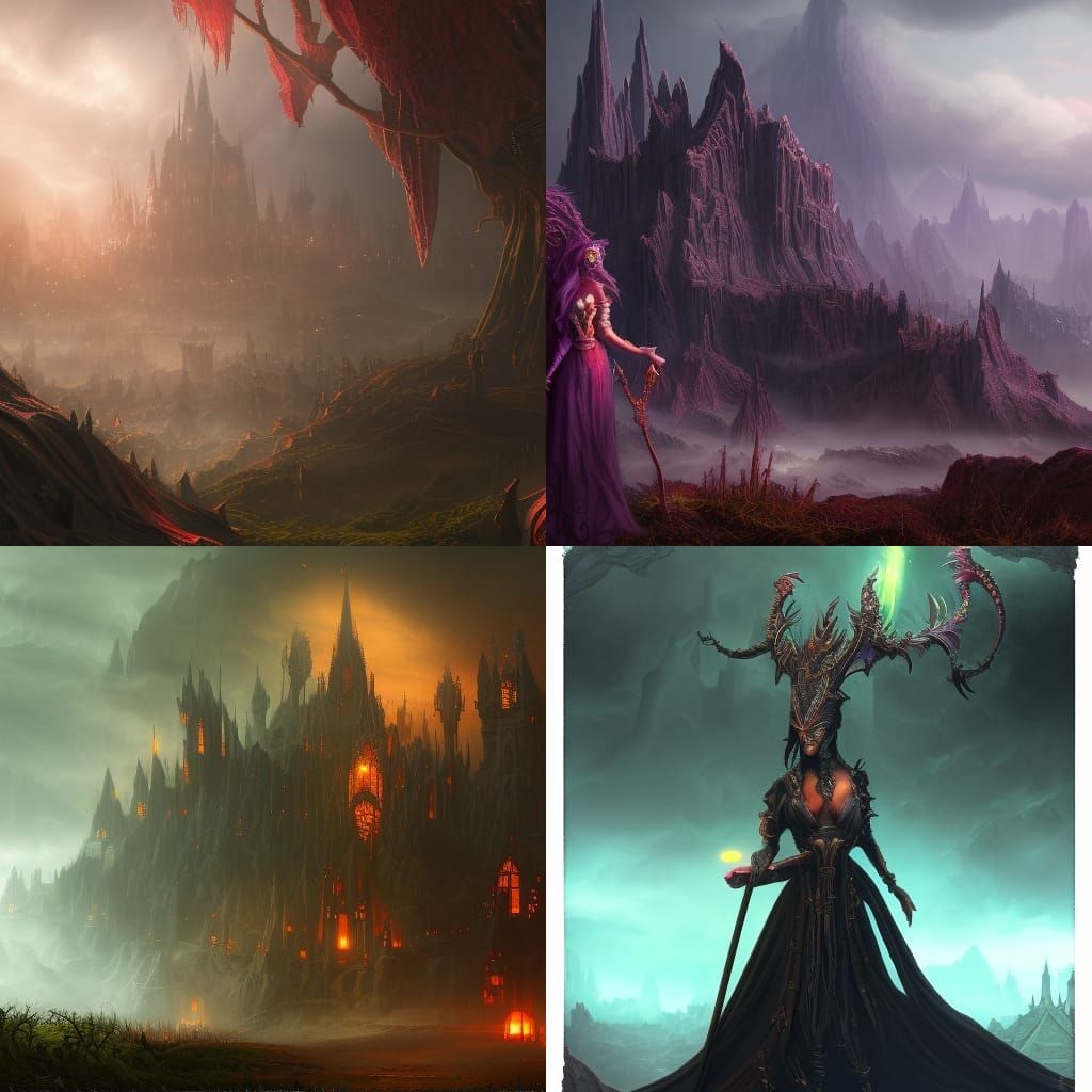 Detailed Evil Witch Fantasy Concept Art