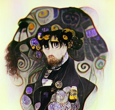 Victorian Goth Mahou Shoujo in Klimt Style
