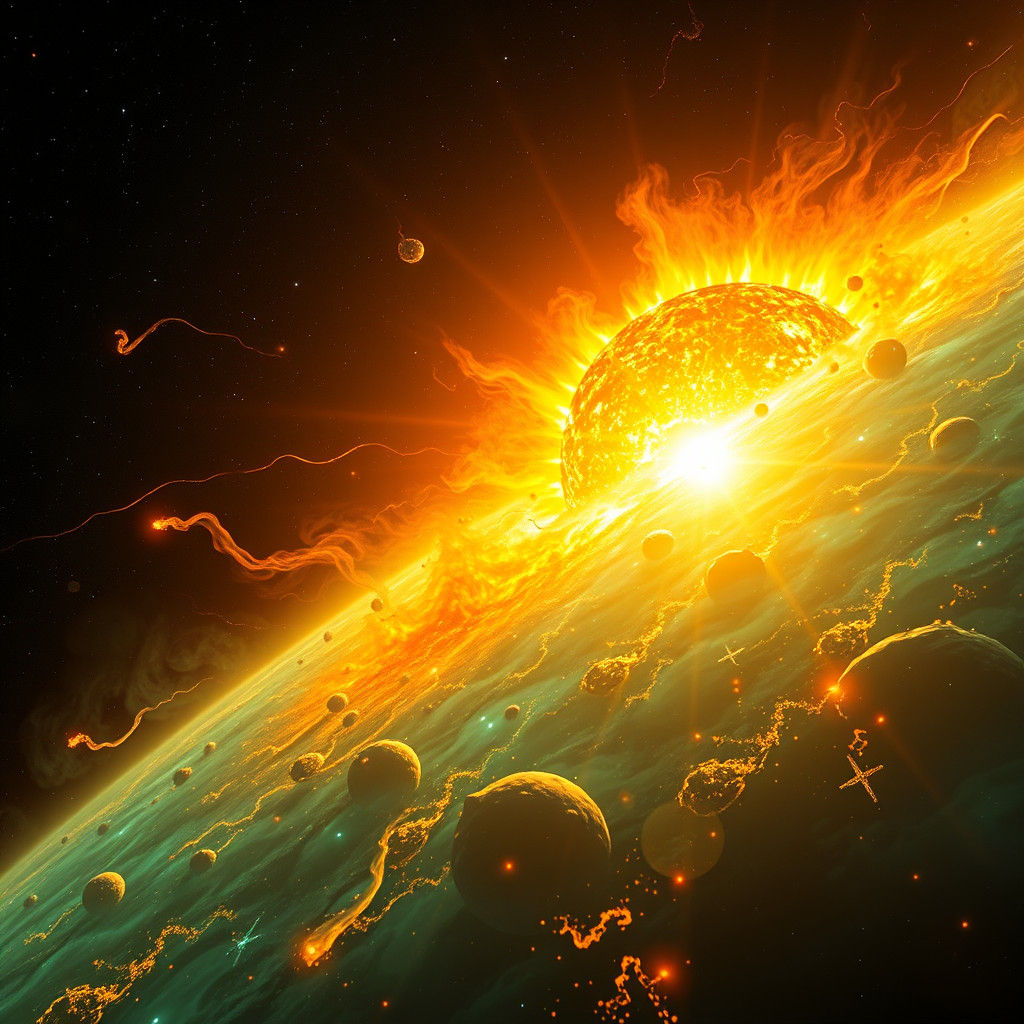 Cataclysmic Sun Implosion in Space