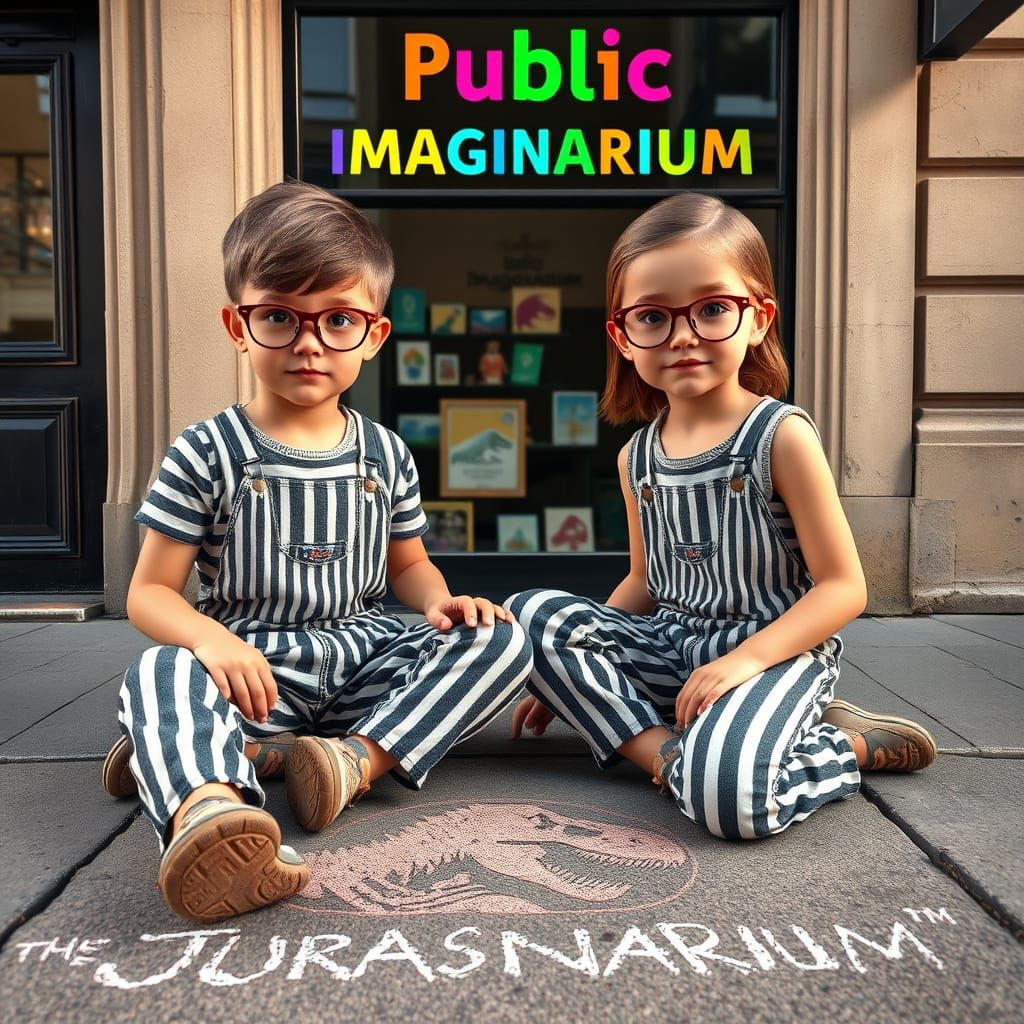 Children Create Jurassic Park Chalk Art in 3D