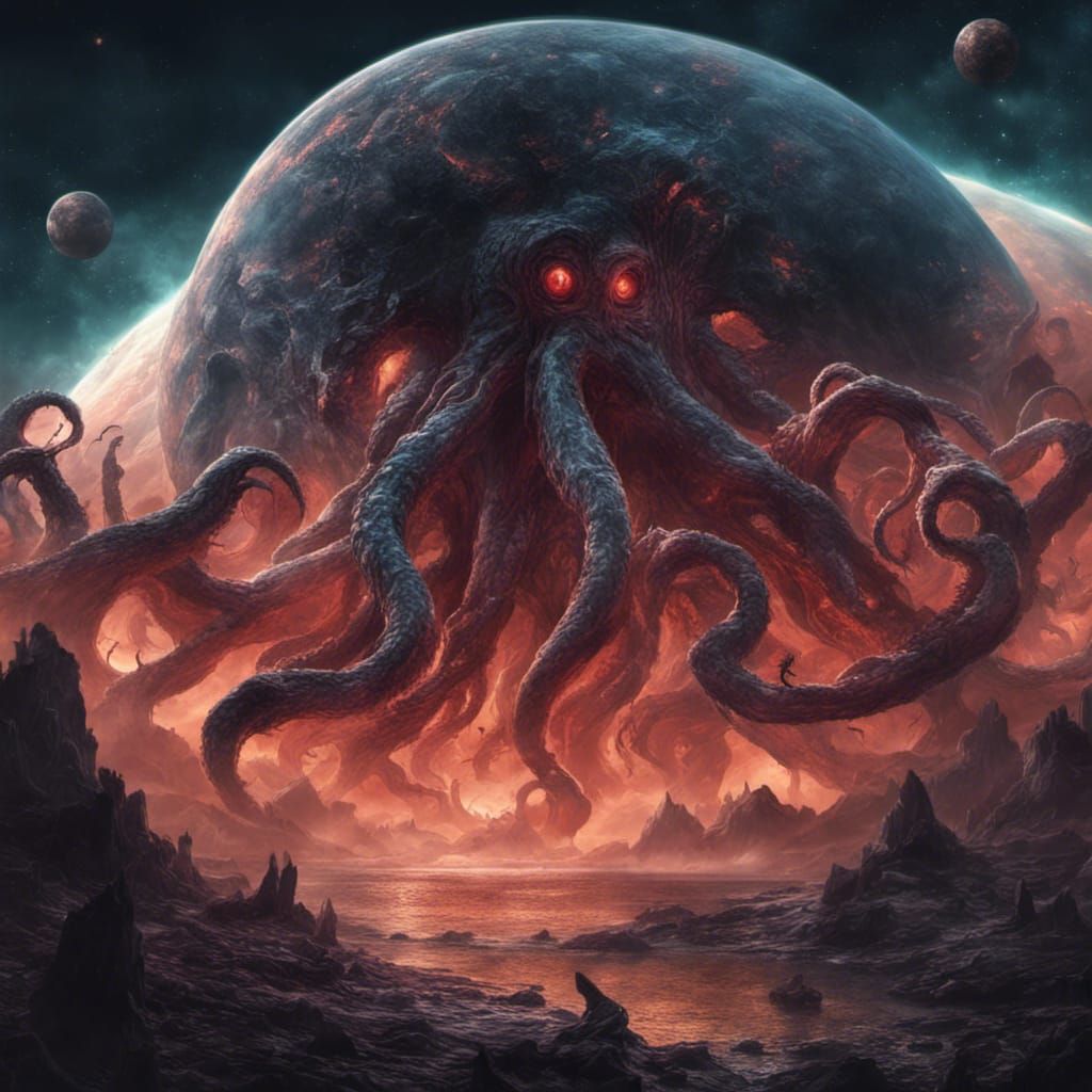 Cosmic Horror: Devourer of Planets in Detailed Matte Paintin...