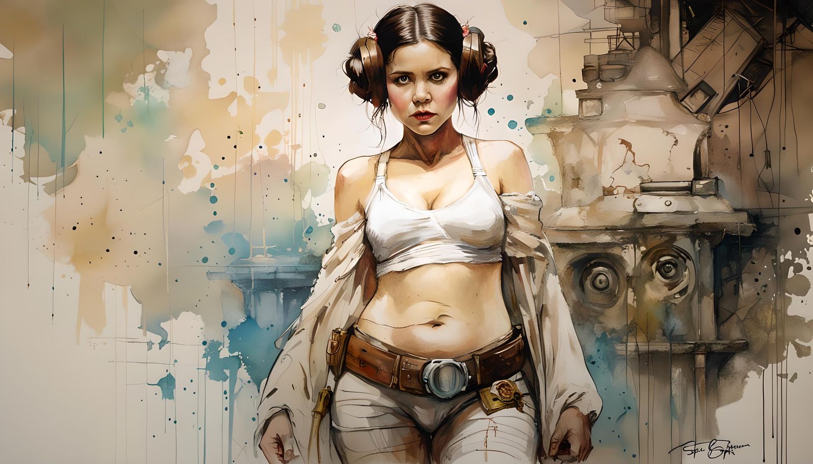 Detailed Portrait of Princess Leia with Blushed Cheeks