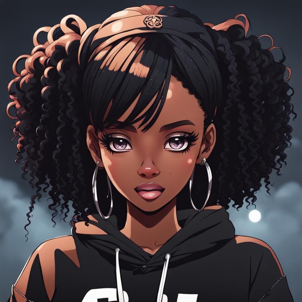 Cute Manga Baddie Girl Illustration