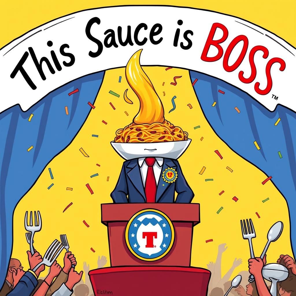 Cartoon Spaghetti Bowl Runs for President