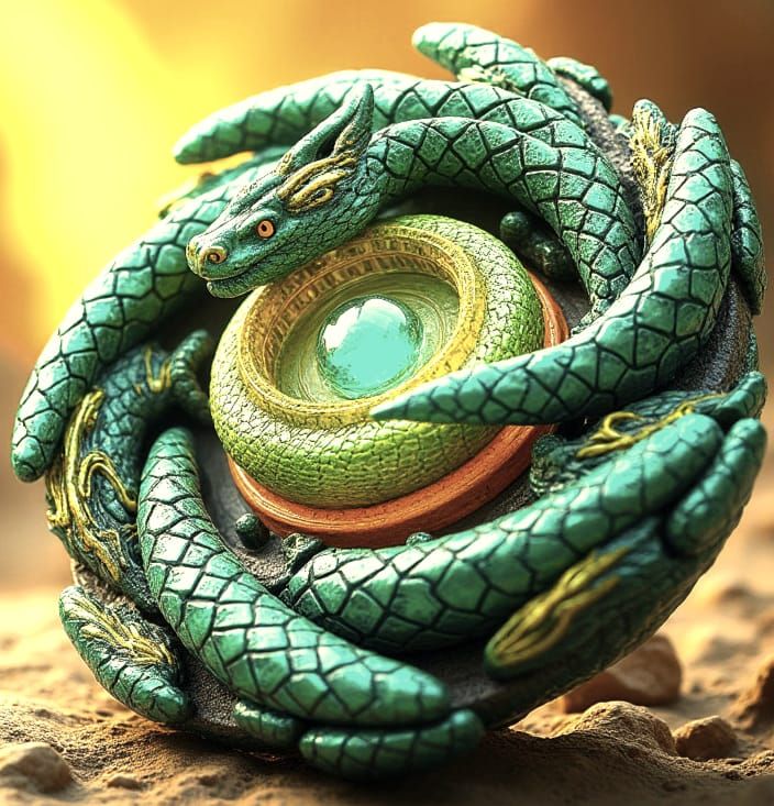 Snake Beyblade: Detailed Fantasy Concept Art