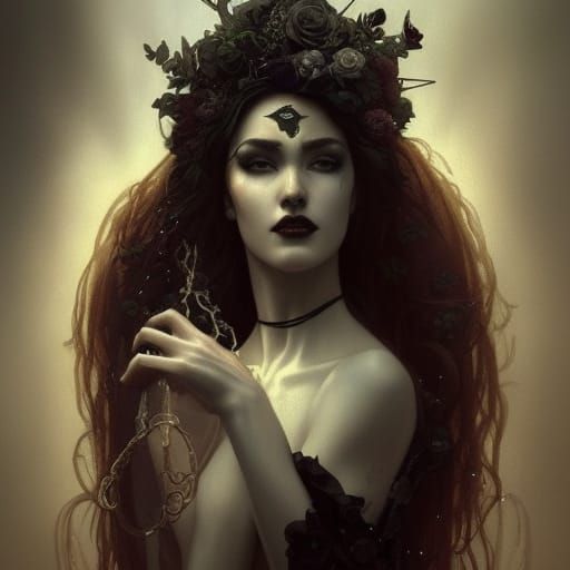 Gothic persephone misses her dark Lord of the underworld Hades& ethereal vibes& sad vibes