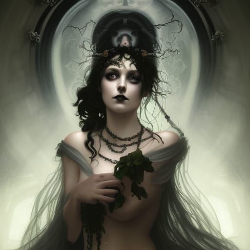 Gothic persephone misses her dark Lord of the underworld Hades& ethereal vibes& sad vibes