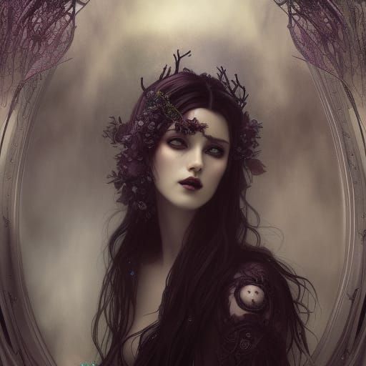 Gothic persephone misses her dark Lord of the underworld Hades& ethereal vibes& sad vibes