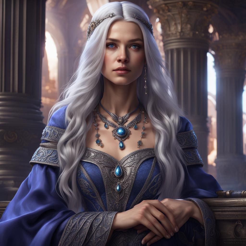 Beautiful Teen in Roman Gown, Fantasy Concept Art