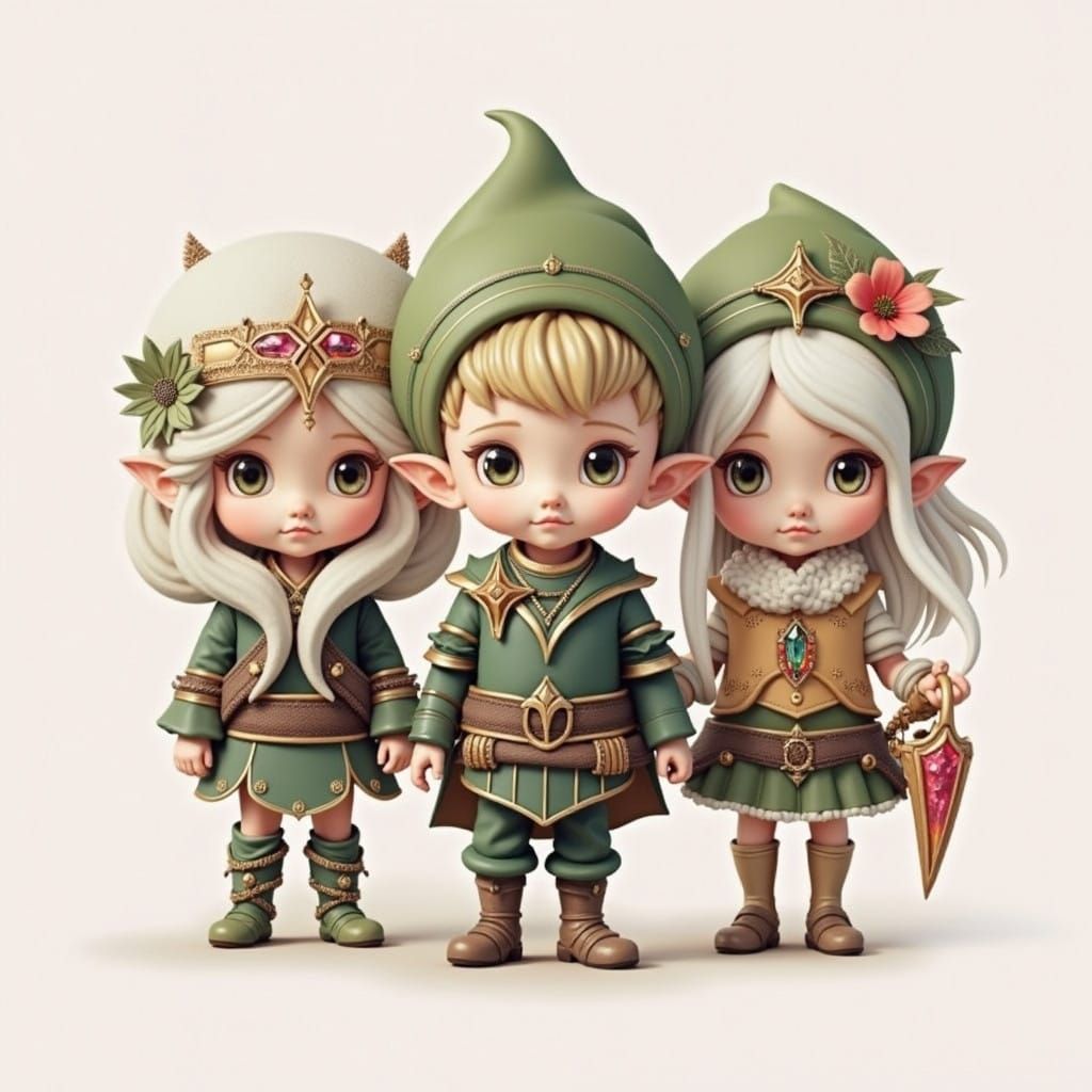 Elven Figures in Lush, Ethereal Realm