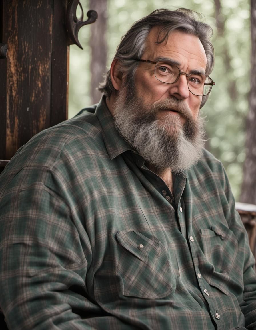 Man with Beard in Rocking Chair Portrait