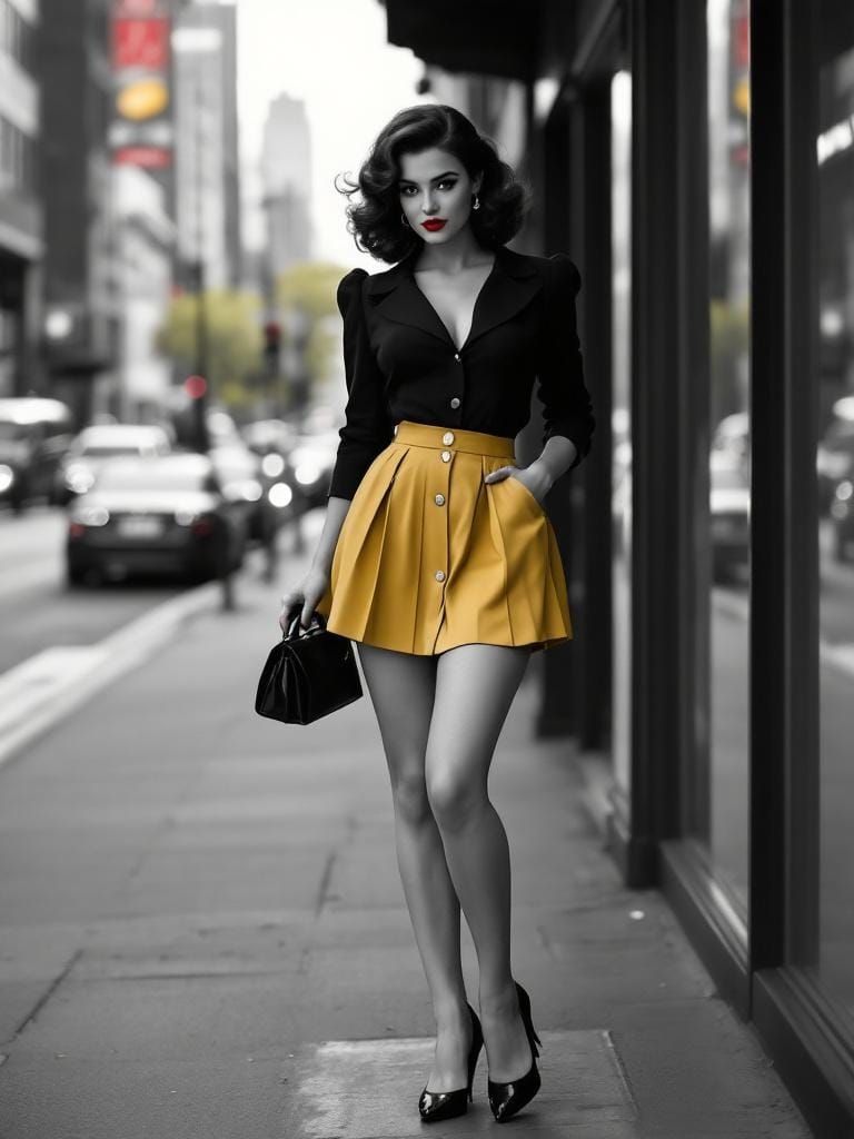 Retro-Modern Pin-Up in Style of Avedon and Fairey