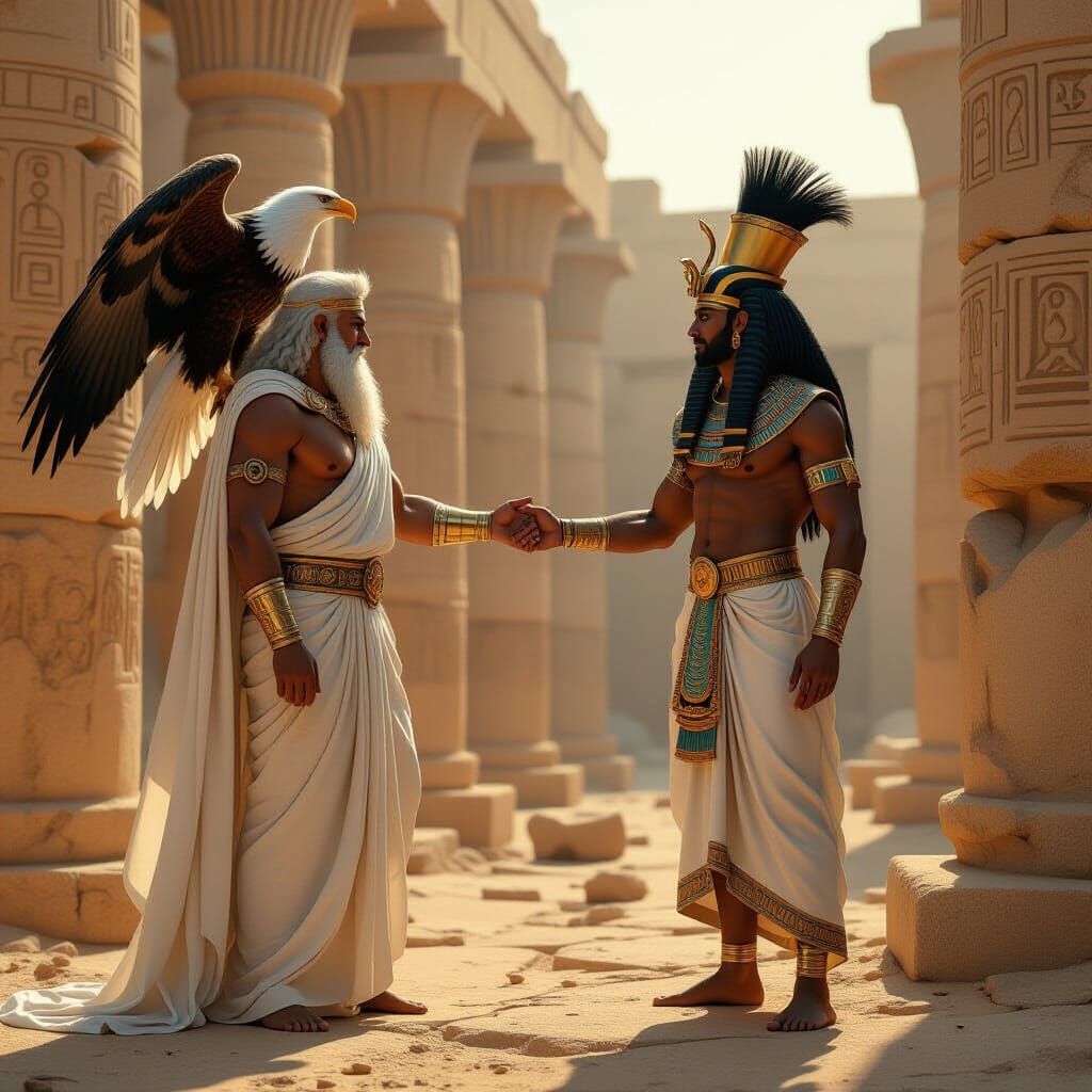 Zeus Meets Ra in Ancient Ruins