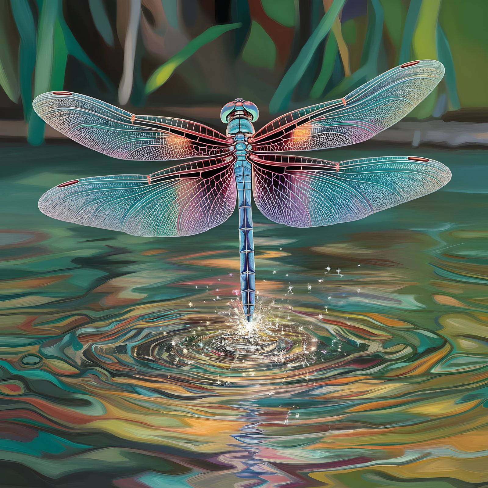 Enchanted Dragonfly in Radiant Crystal Brook