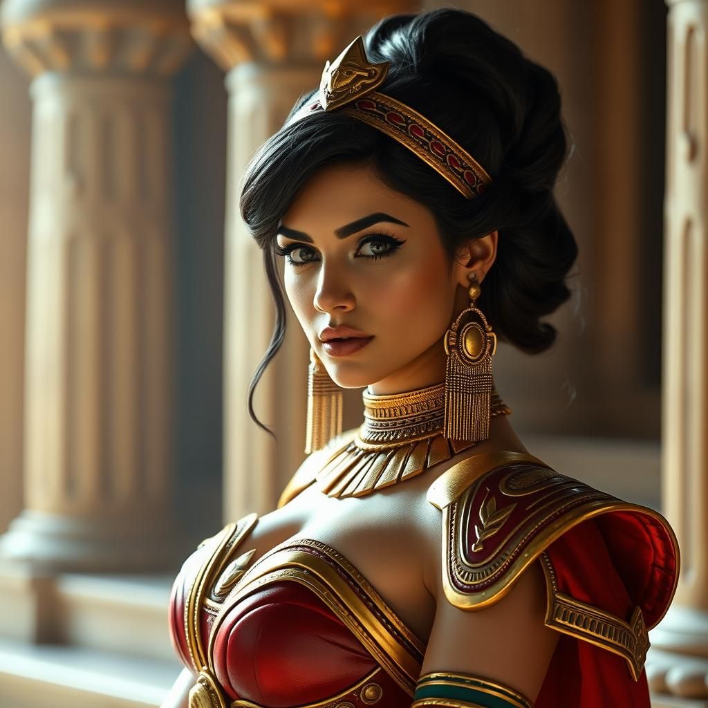 Egyptian Super Heroine in Ancient Armor, Cinematic Still