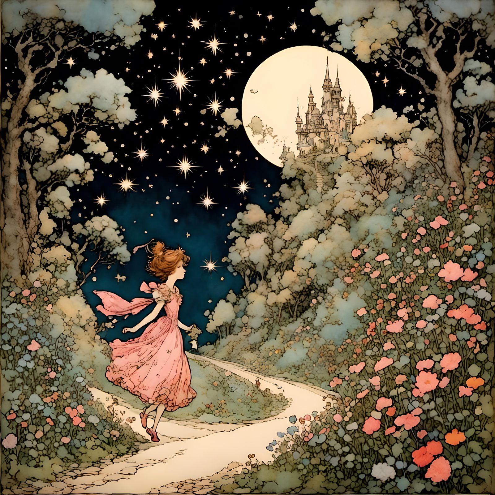 Beautiful clothed <lora:Catgirl1:1.0> fantasy pixie  flittin...