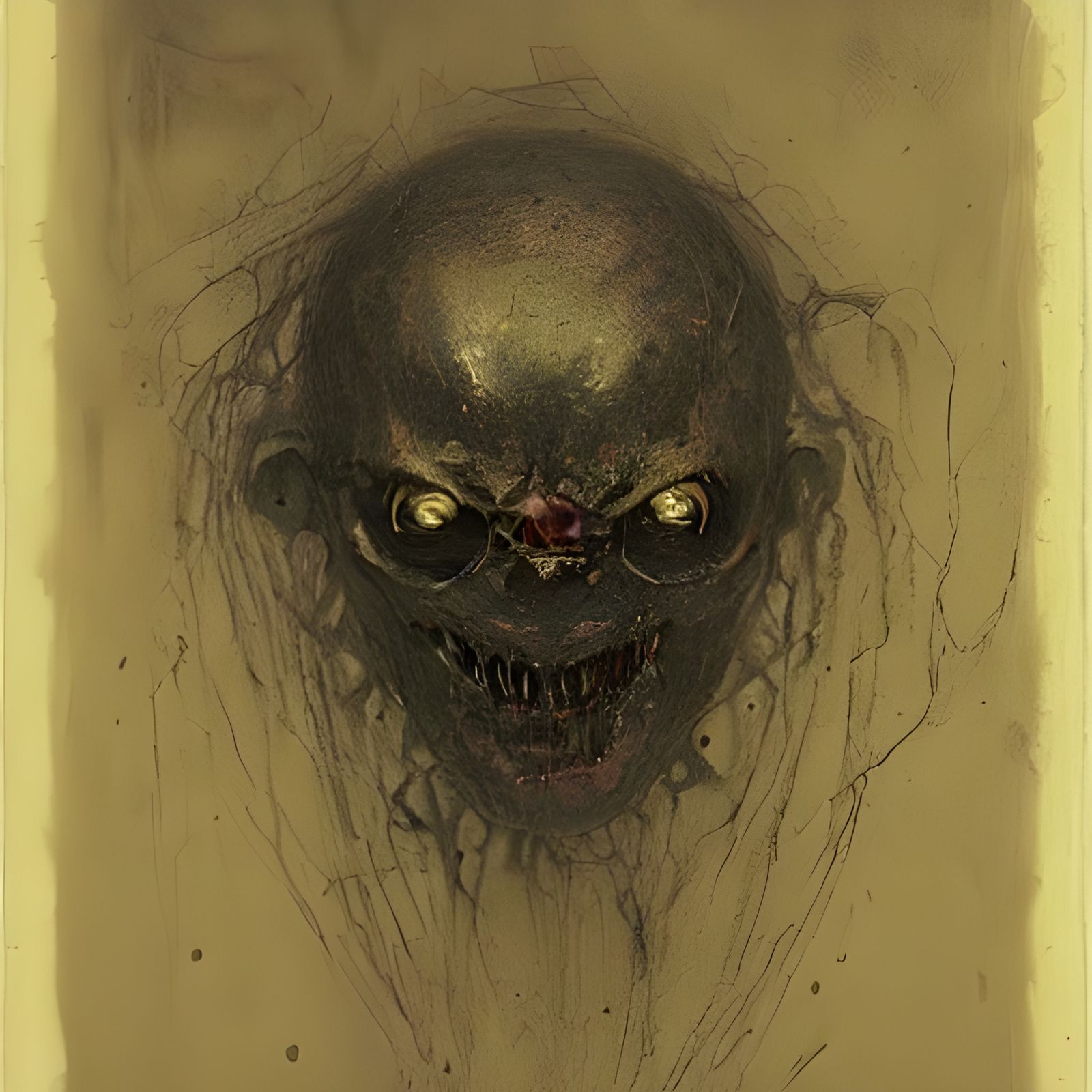 Horrific Spider-Faced Thumb in Gothic Horror Style