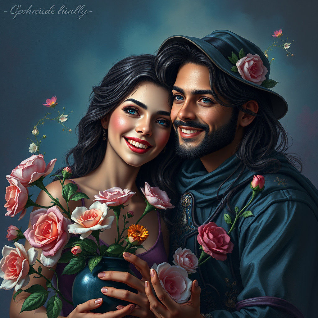 Beautiful Persian Woman with Blue Eyes, Matte Painting