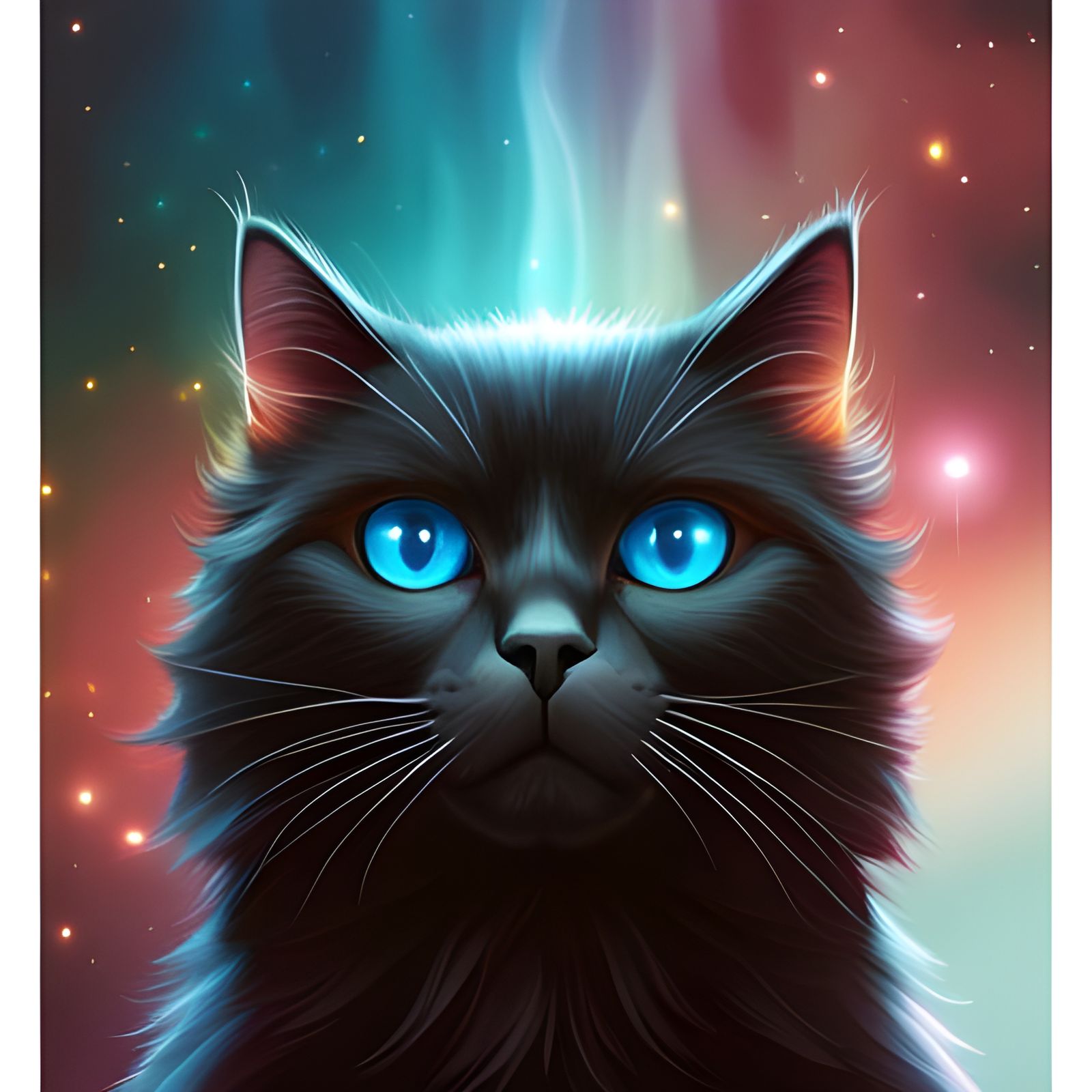 Black Cat in Space by Balaskas: Hyperrealistic Art