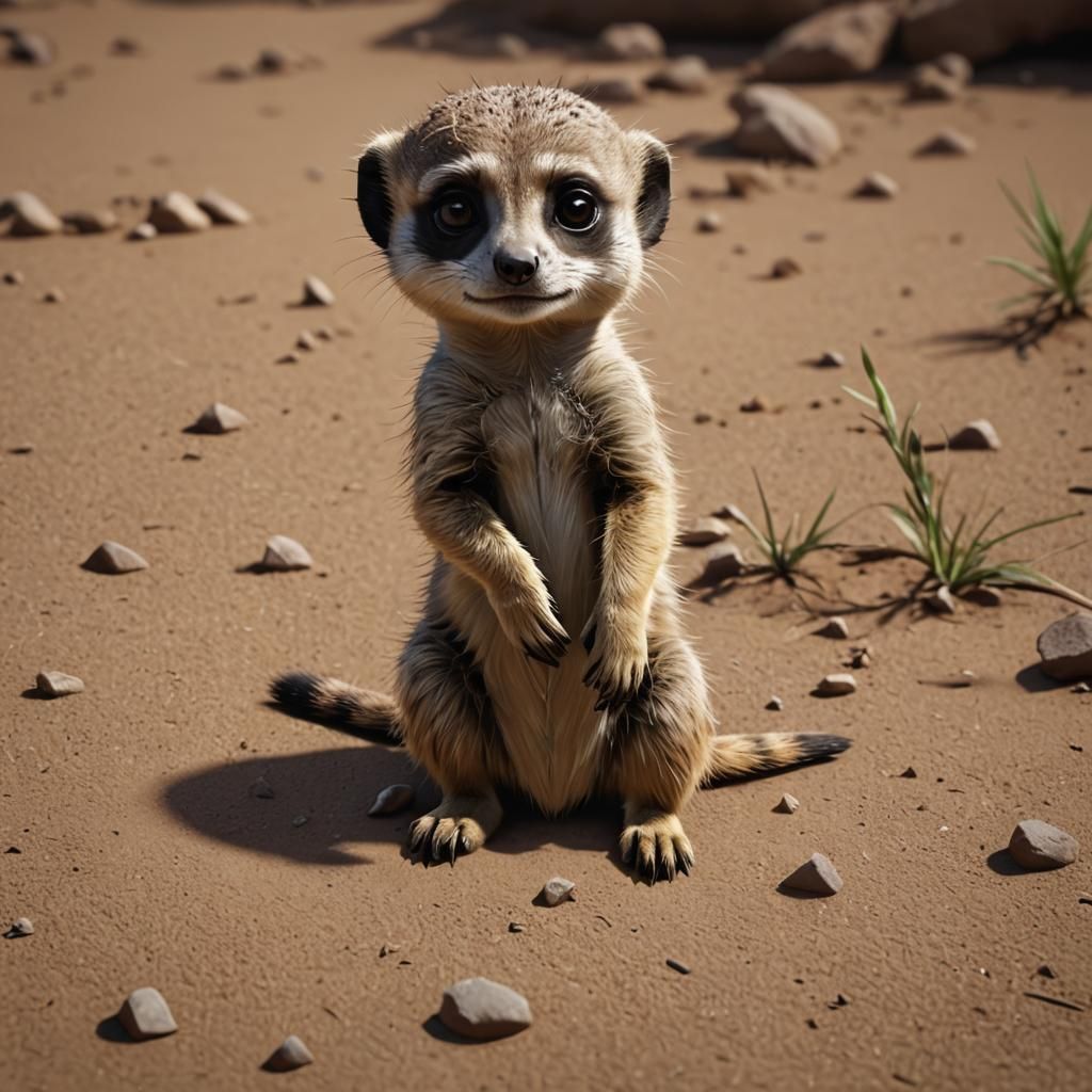 Cute Anime Meerkat Render in 3D