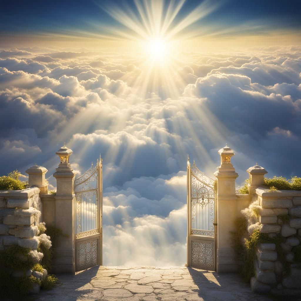 Heavenly Gates Above the Clouds in Sunshine