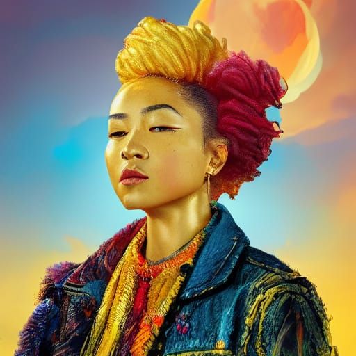 Oil Painting Portrait of Woman in Chair