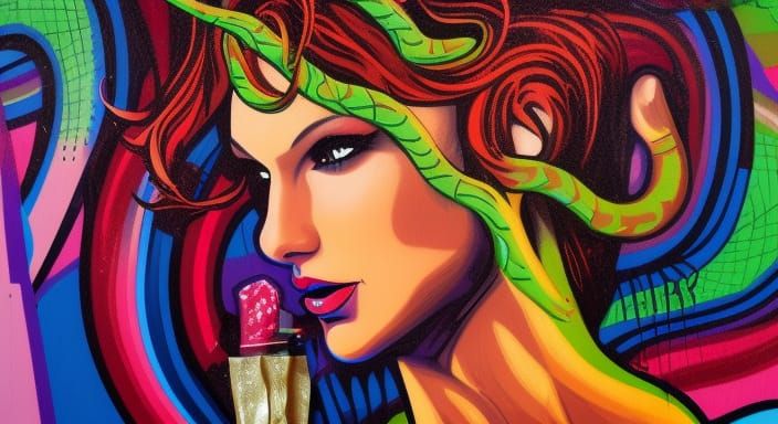 Taylor Swift as Eve in Graffiti Art