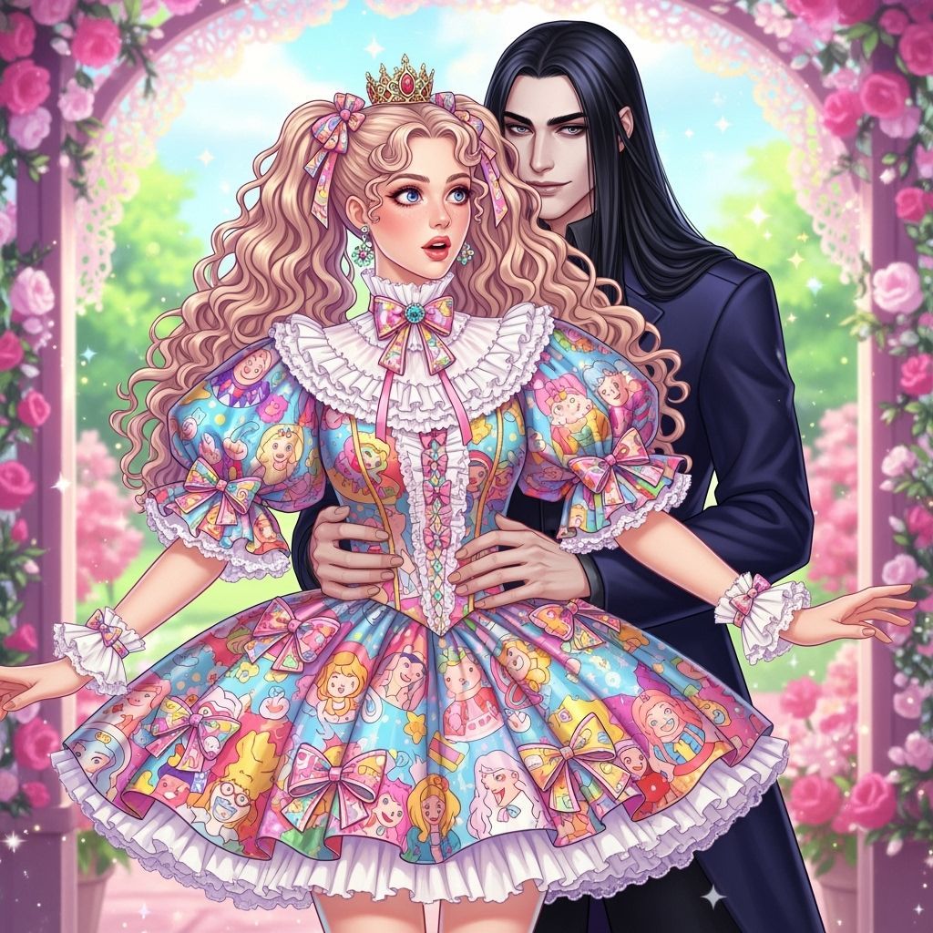 Vampire King and Ballerina in Holographic Astral Garden