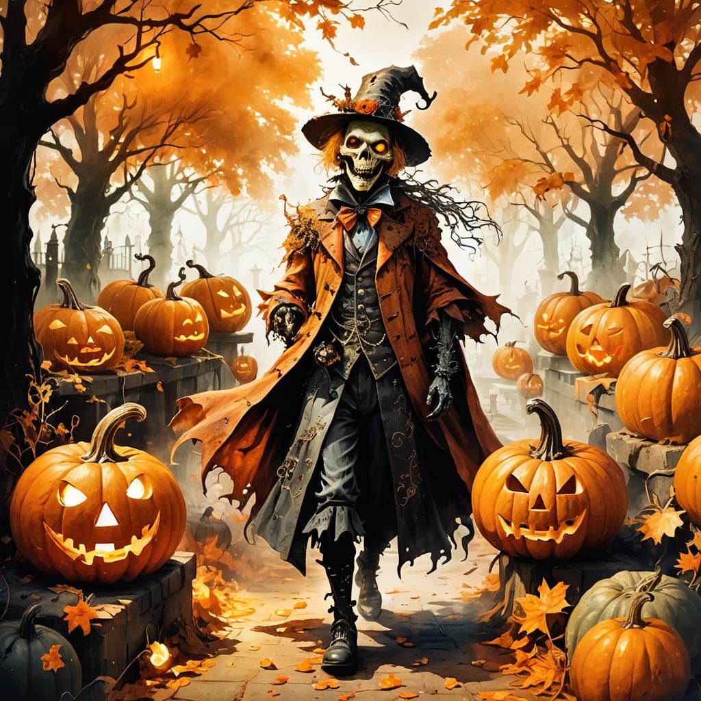 Spooky Undead Monster in Victorian City