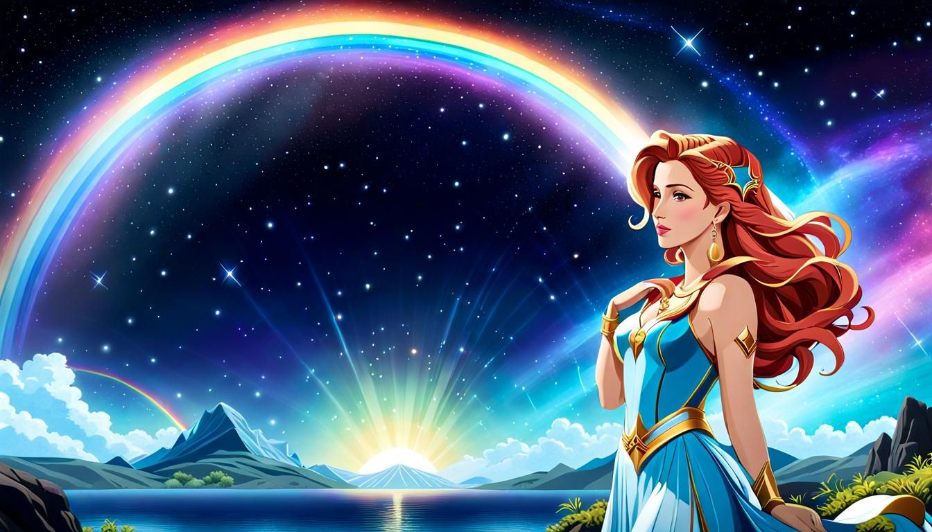 Aquarius in Celestial Realm: 3D Digital Art