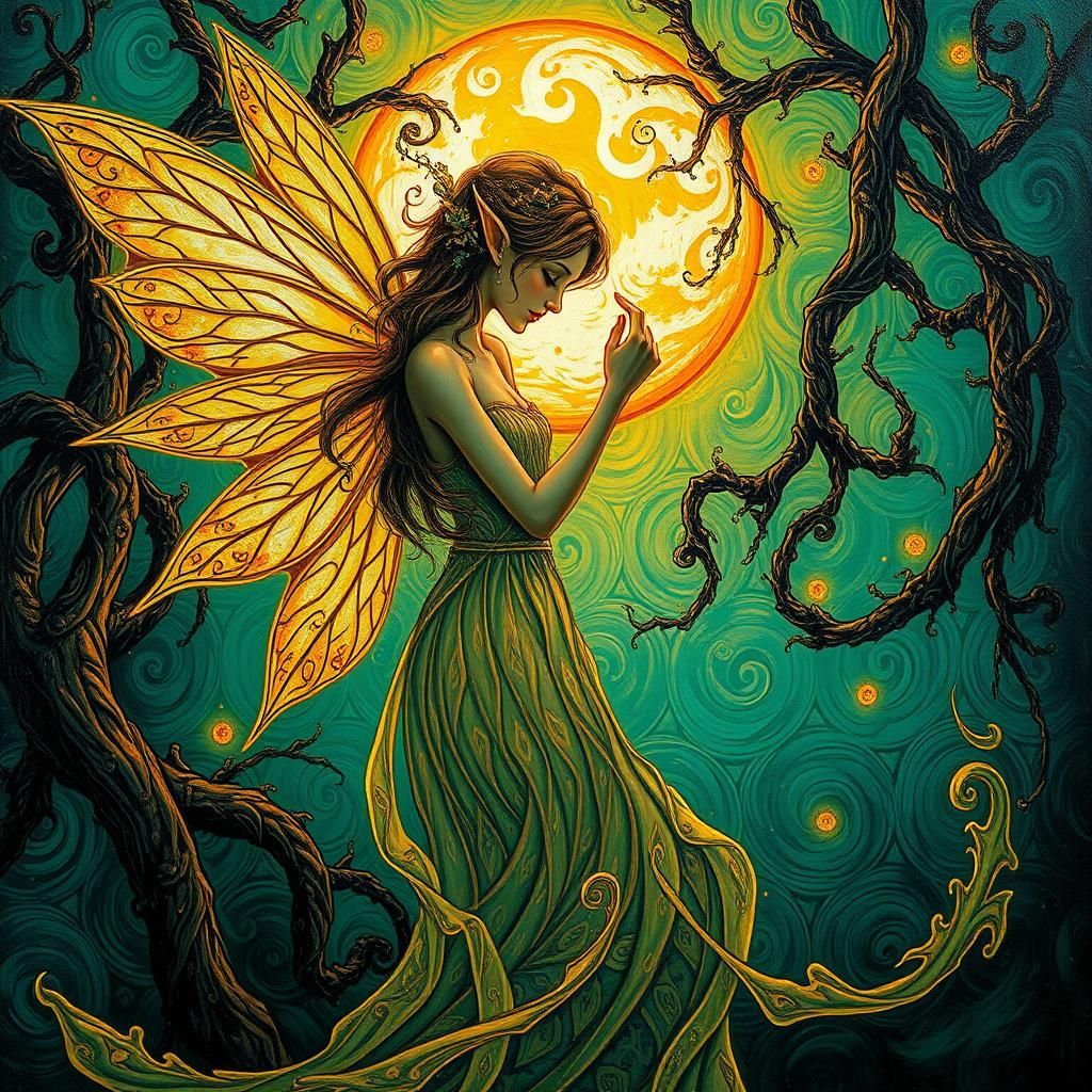 Enchanted Forest Romance in Impasto Style