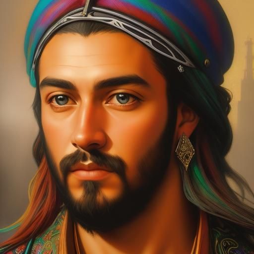 Hyperrealistic Spraypaint in Pre-Raphaelite Style