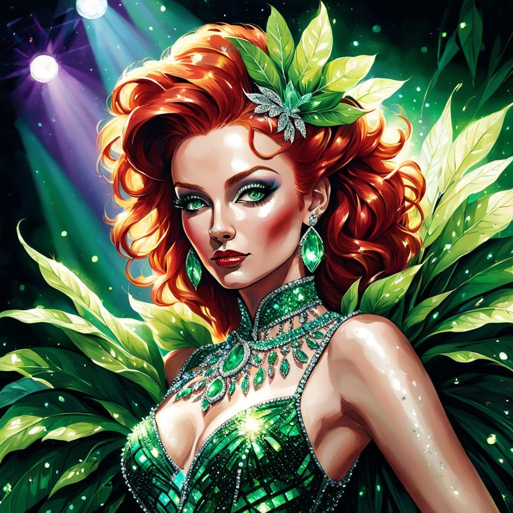 Vibrant Las Vegas Showgirl Shines on Stage