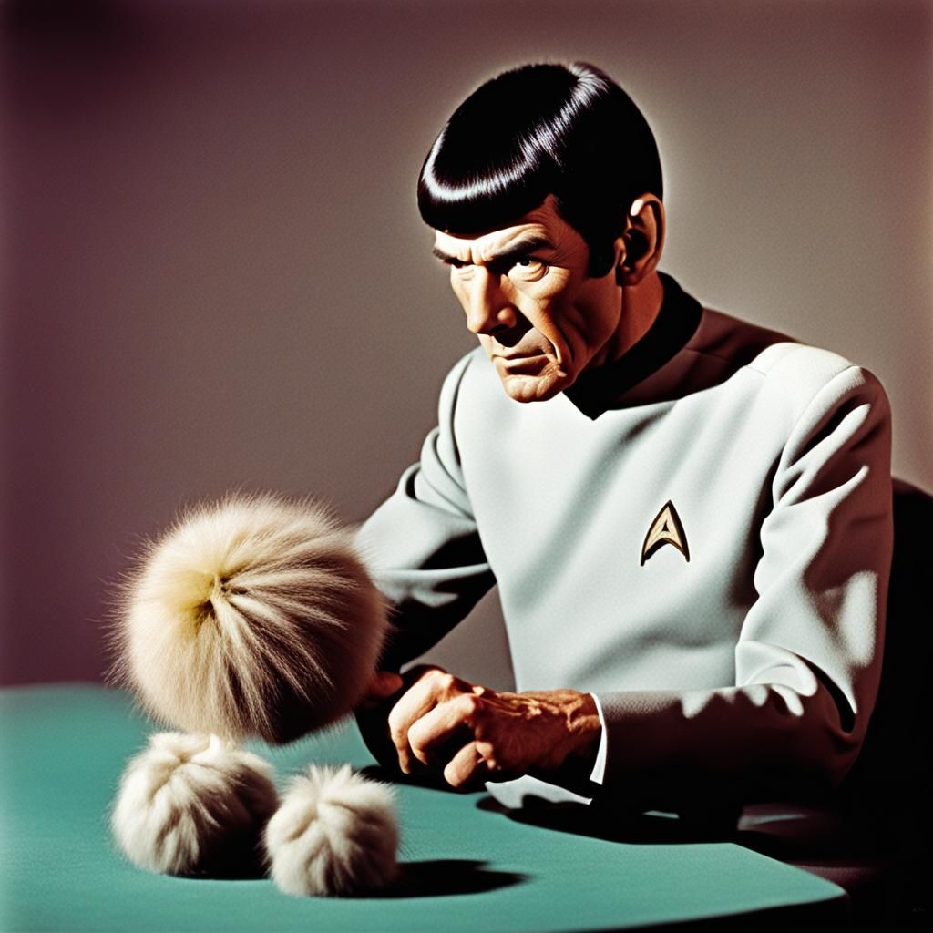 Mr. Spock and Tribble: A Vintage Photo